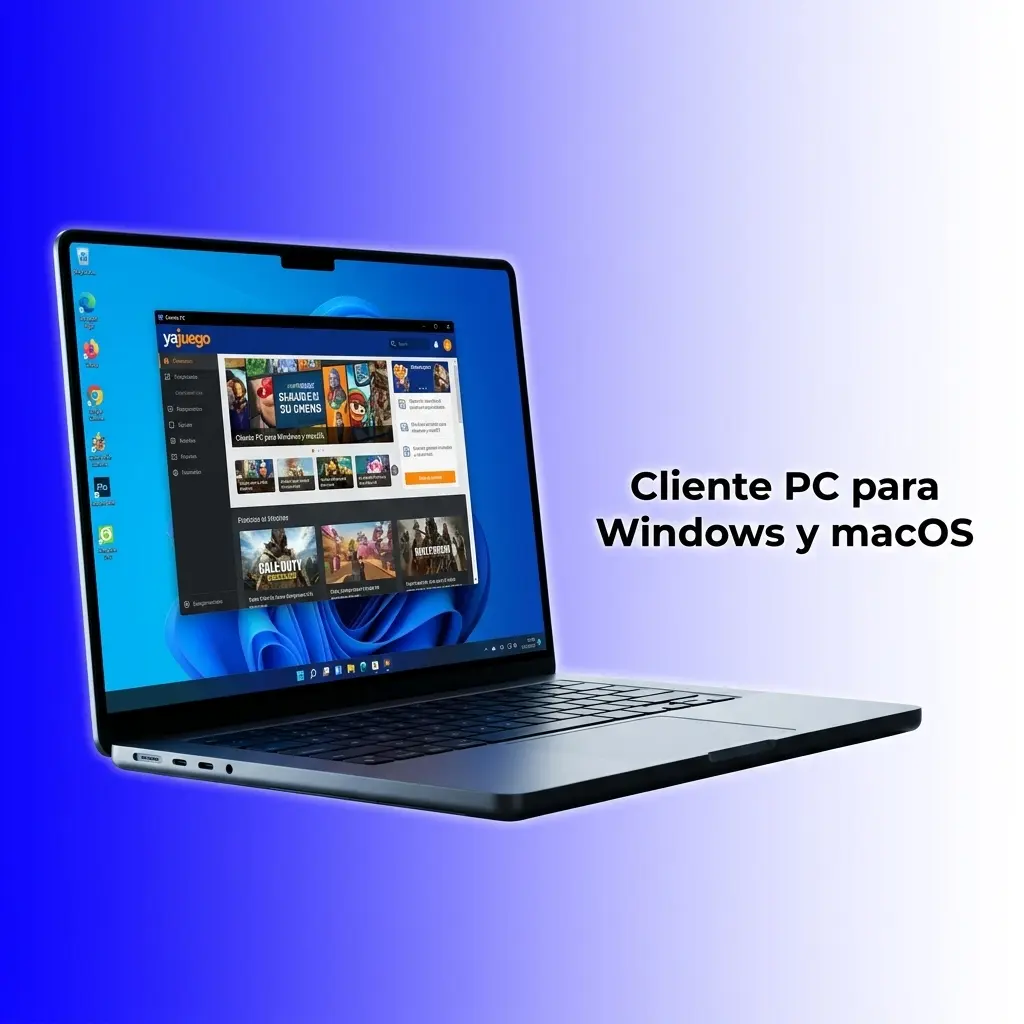 Plataforma YaJuego accesible desde navegadores web en Windows y macOS sin necesidad de app de escritorio
